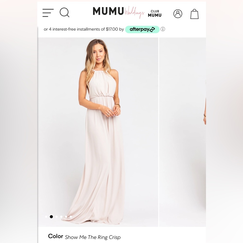 MuMu Bridal Amanda Maxi Dress Open Back Empire